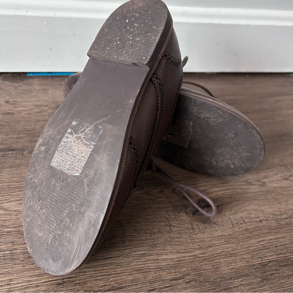 Janie and Jack|Classic Brown Faux Leather Oxford Shoes sz 1 - Picture 5 of 6